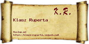 Klasz Ruperta névjegykártya